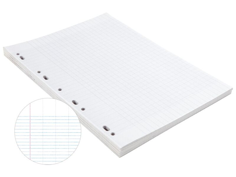 Calligraphe ES 9333c - Un Paquete De Hojas Sueltas En Film - A4 21x29,7 Cm - 300 Páginas Cuadrados Grandes - Papel Blanco De 90 G - Para Carpeta 32x26 Cm Mínimo