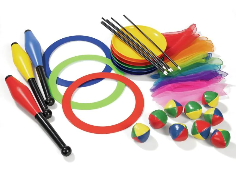 Kit De Jonglage - Assiette Et Bâton - Plastique Rouge 23 Cm - Cirque, Spectacle