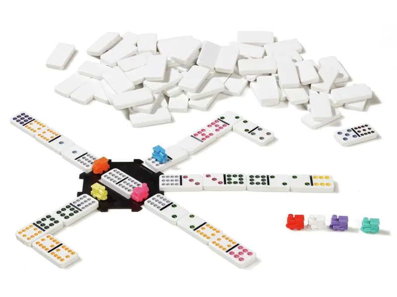 SUTIMSHE Lot de 4 supports de domino en bois naturel pour trains mexicains et autres jeux de domino – Dominos non inclus SUTIMSHE Lot de 4 supports de domino en bois naturel pour trains mexicains et autres jeux de domino – Dominos non inclus