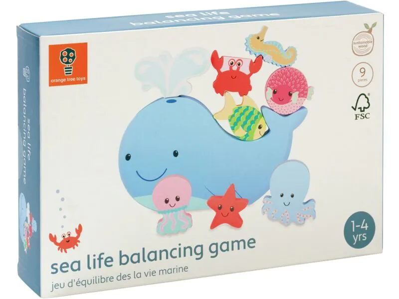 Goki – Jeu D'Équilibre Baleine – 16x15x2,5 Cm – 21 Pièces En Bois – Jeu D'Adresse Et De Motricité – Dès 3 Ans – Multicolore – 56664