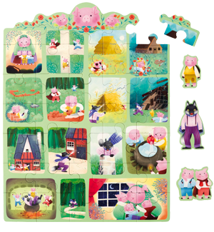 STORY PUZZLE 35 PIÈCES Les Trois Petits Cochons