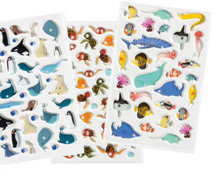MAXI LOT GOMMETTES 3D Océan